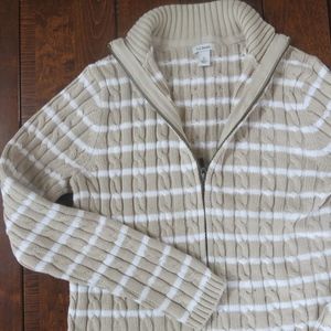 L.L. Bean Cable Knit Zip-Up